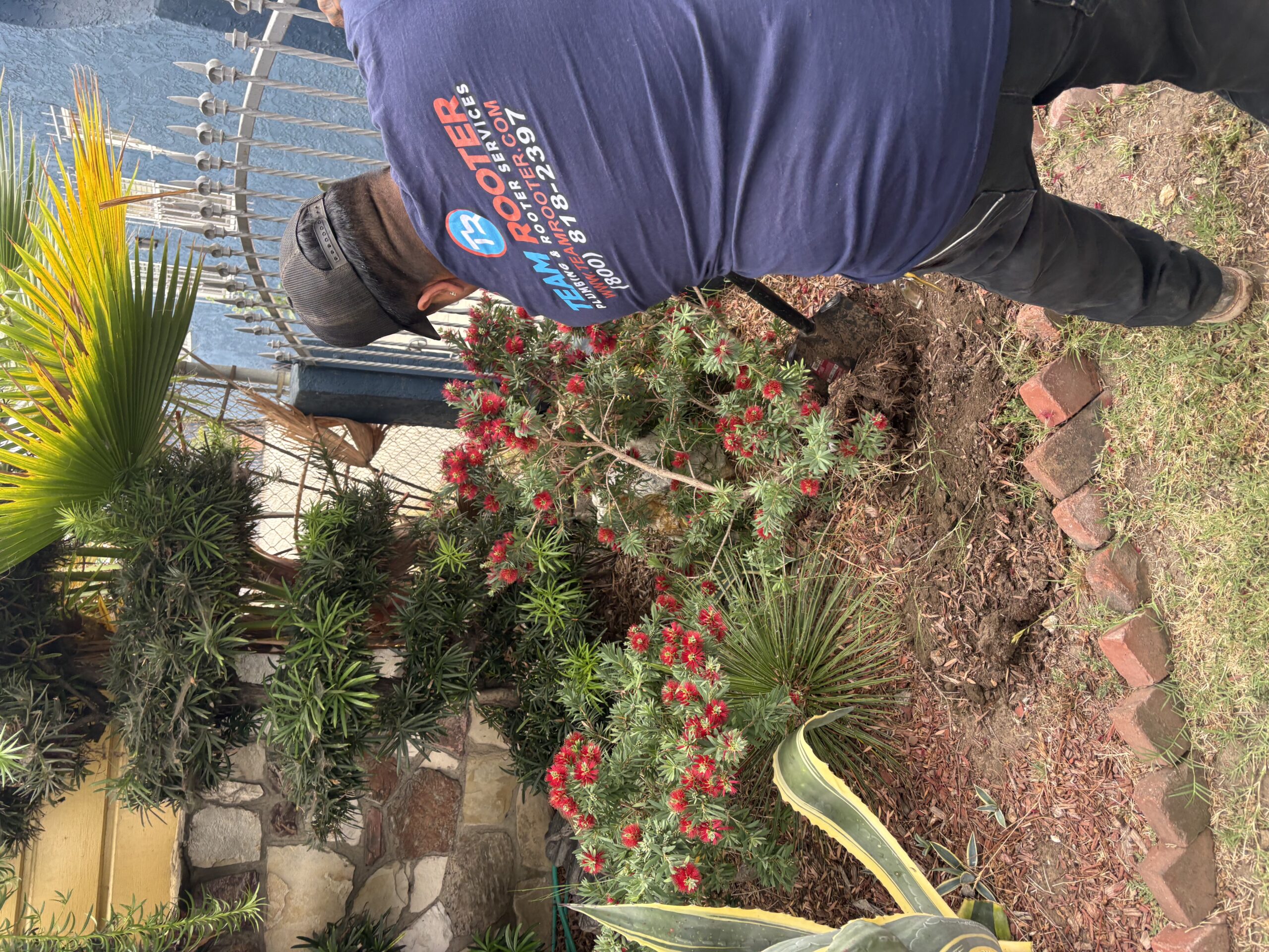 Cast Iron Sewer Line Replacement in Los Angeles — Team Rooter on site