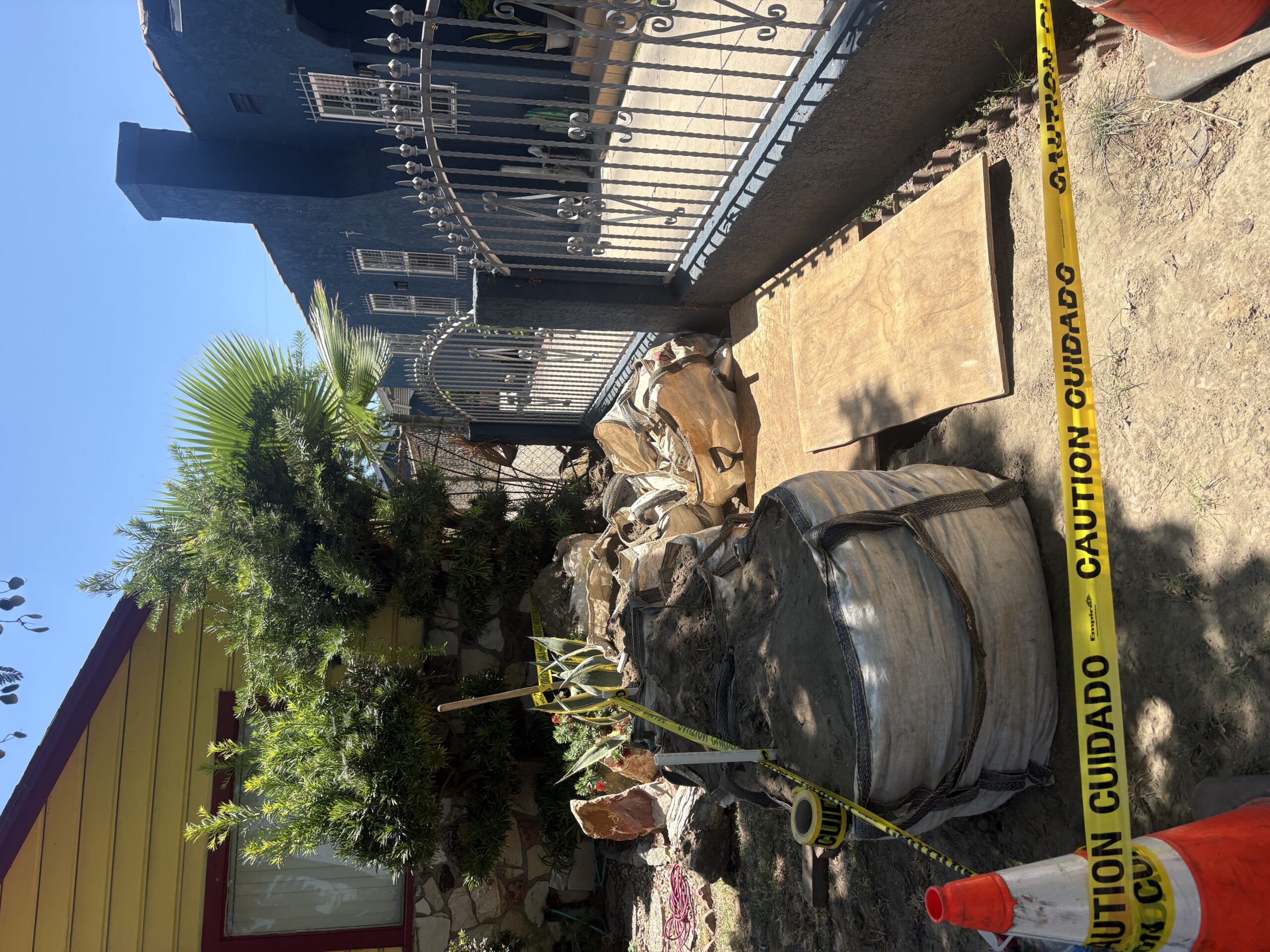 Cast Iron Sewer Line Replacement in Los Angeles — during the work